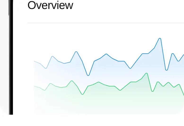Analytics overview with pageview and CTA trend lines