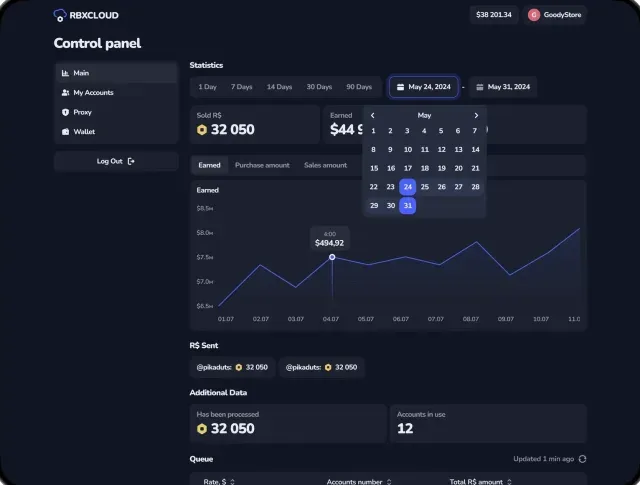 RBXCloud — interface
